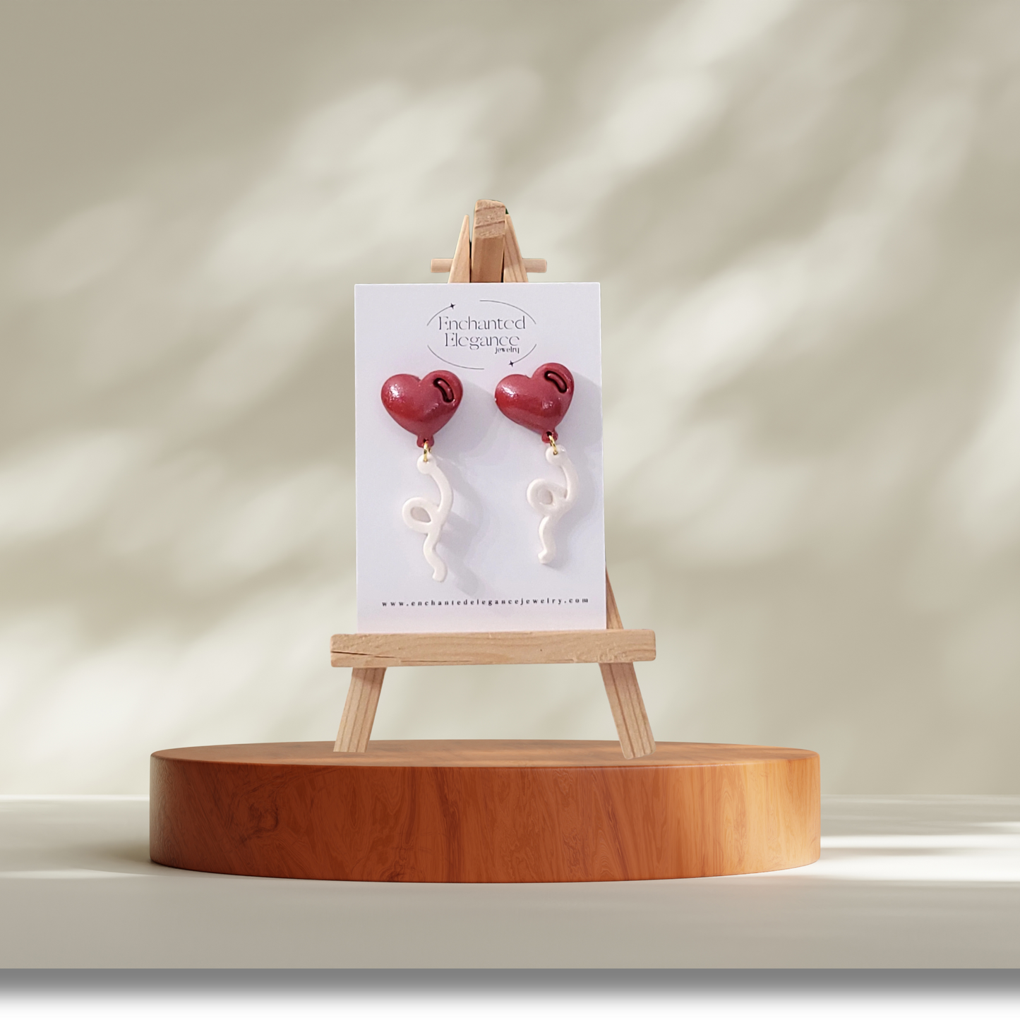 Heart Balloon Clay Earrings