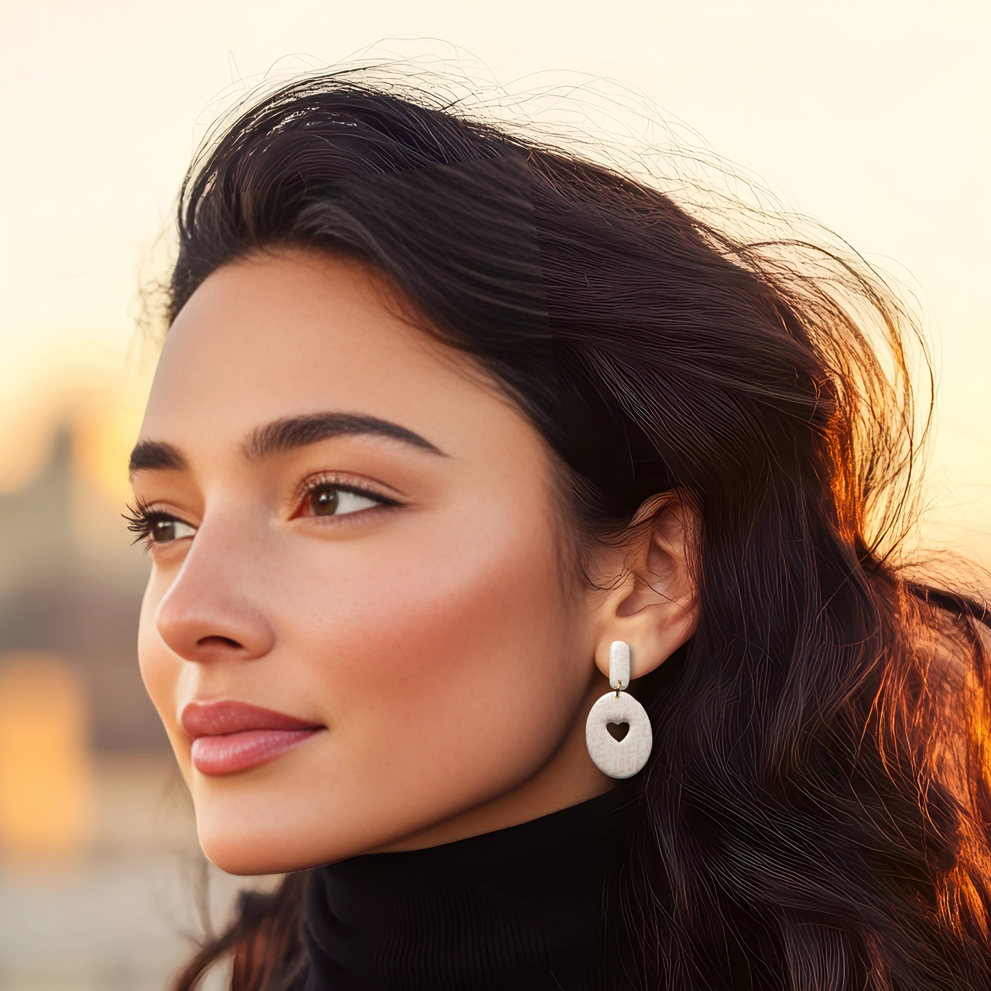 Shimmering Love Clay Earrings