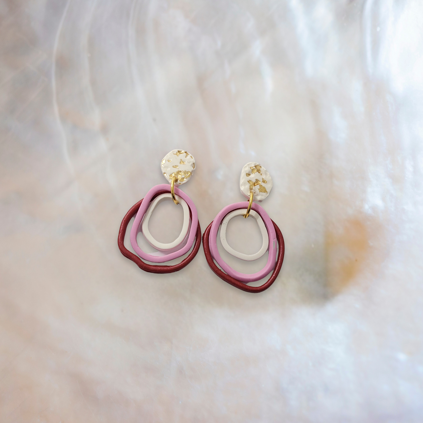 Rings of Love Clay Earrings
