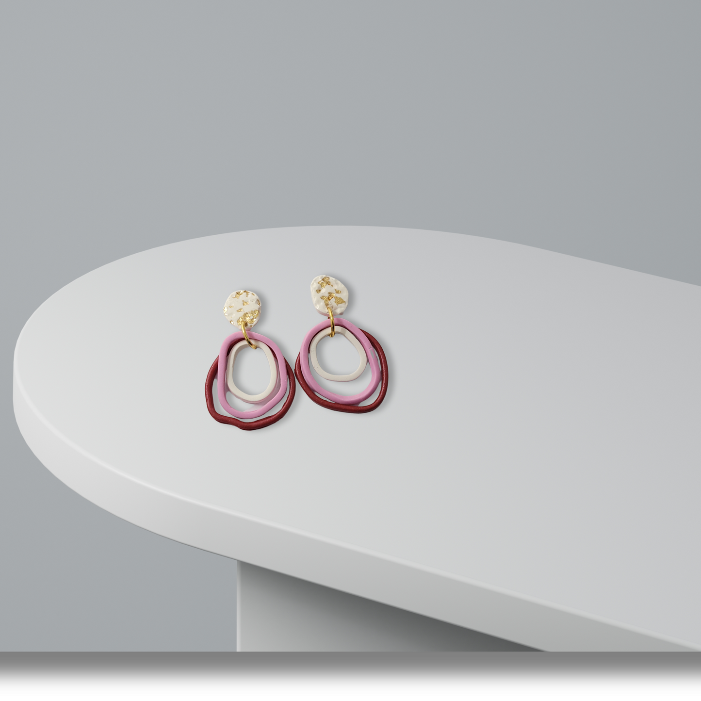 Rings of Love Clay Earrings