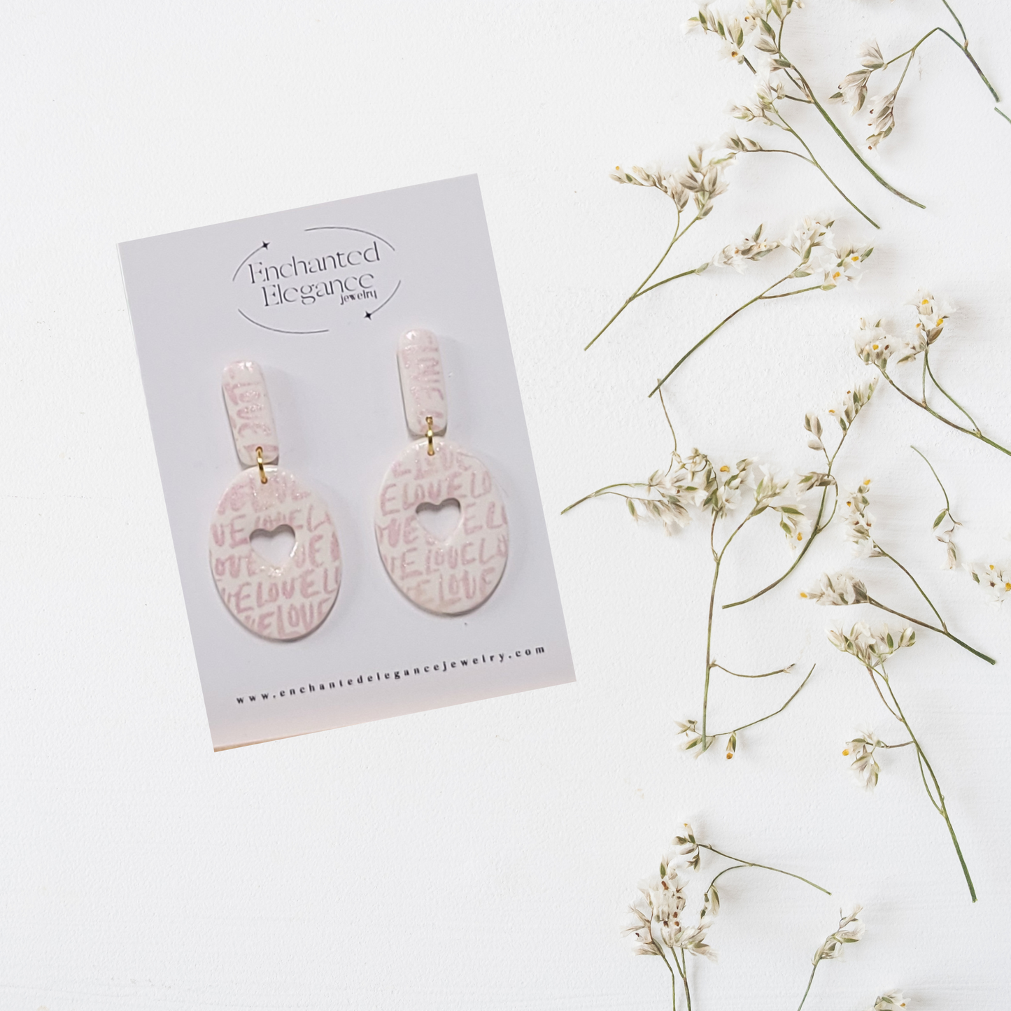 Shimmering Love Clay Earrings