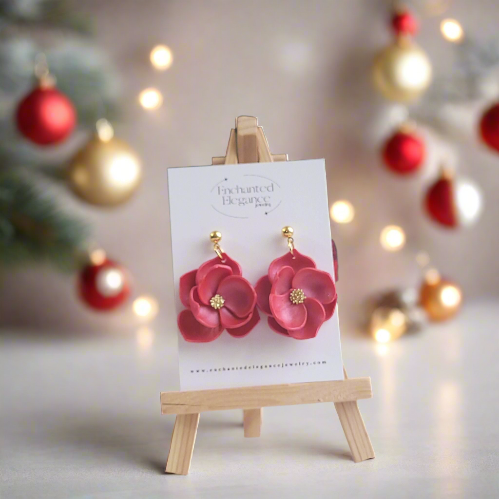 Red Shimmering Tia Earrings