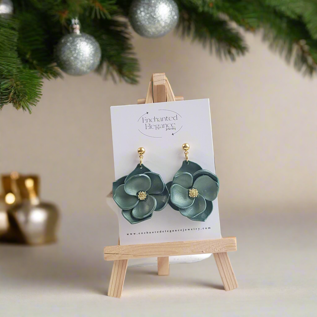 Green Shimmering Tia Earrings
