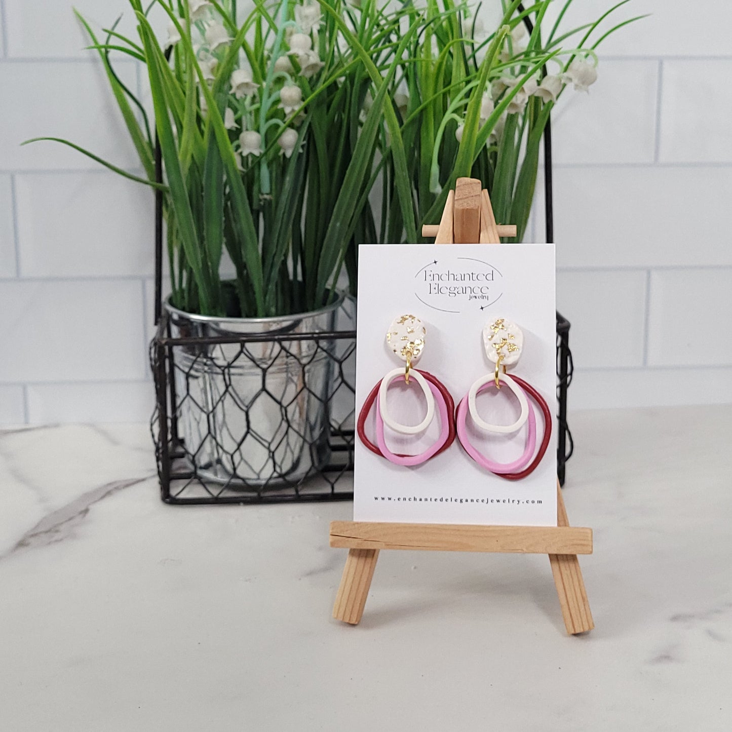 Rings of Love Clay Earrings
