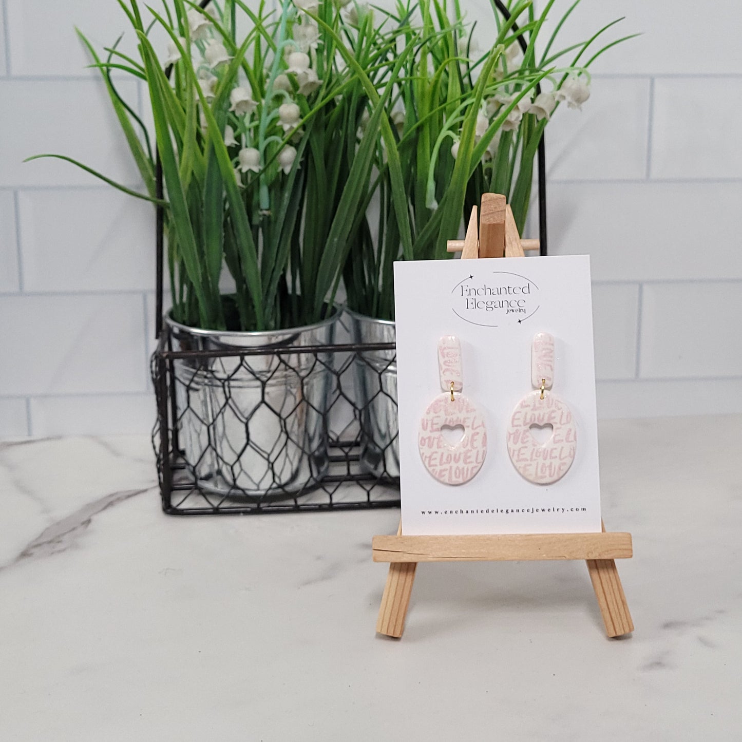 Shimmering Love Clay Earrings