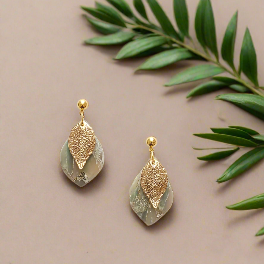 Gold Leaf Dangle Earrings