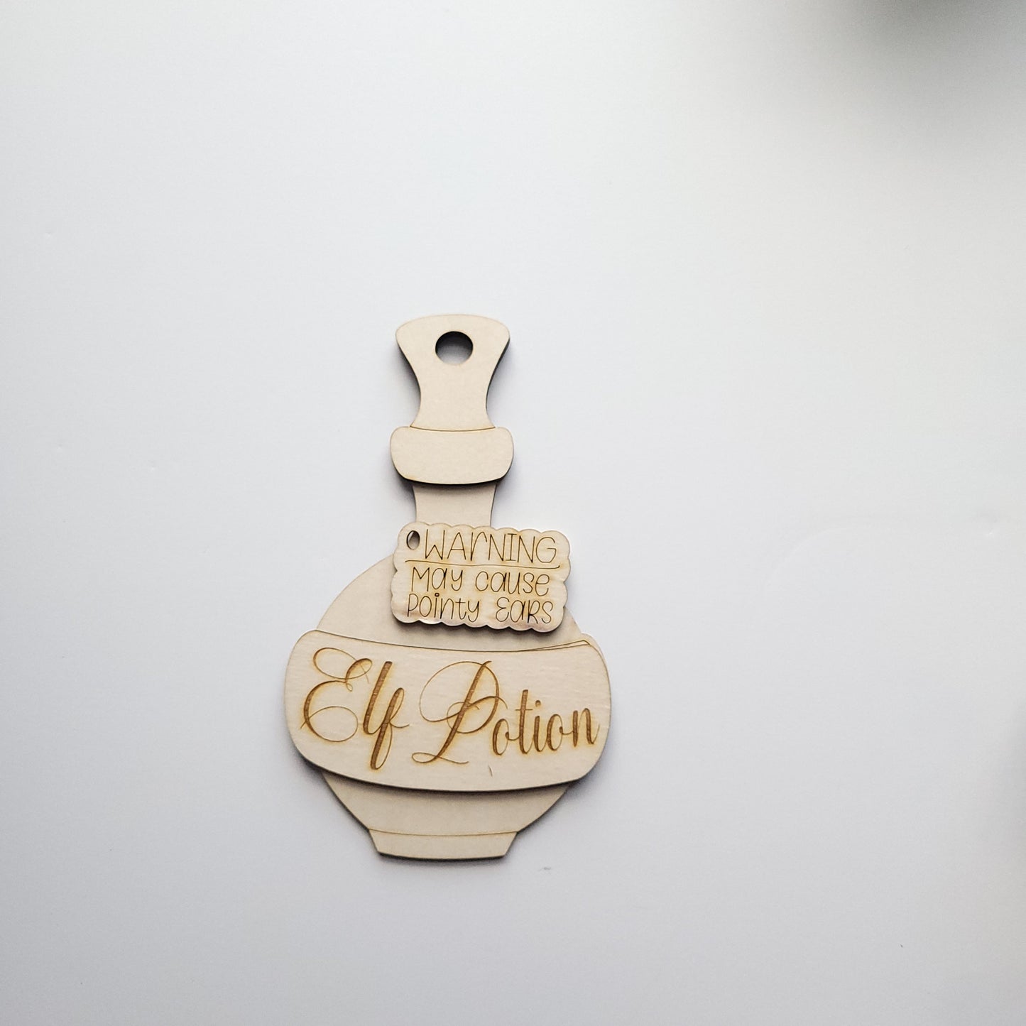Elf Potion Wooden Ornament Blank – DIY Whimsical Christmas Craft
