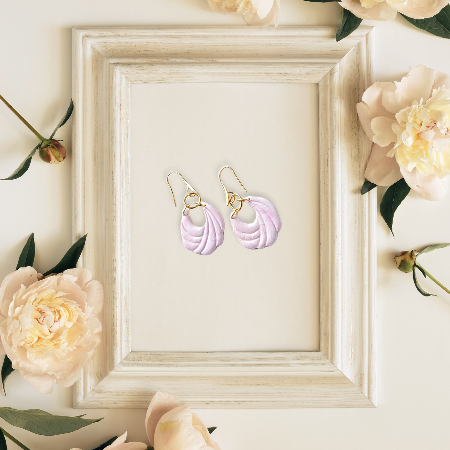 Pastel Pink Swirl Earrings