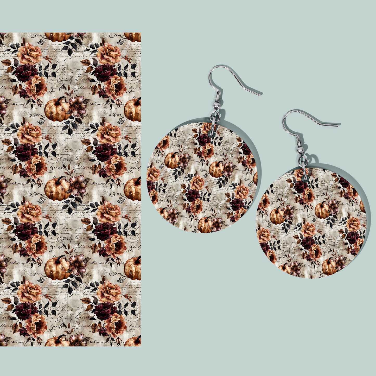 Pumpkin Florals 1123 Clay Transfer Sheet