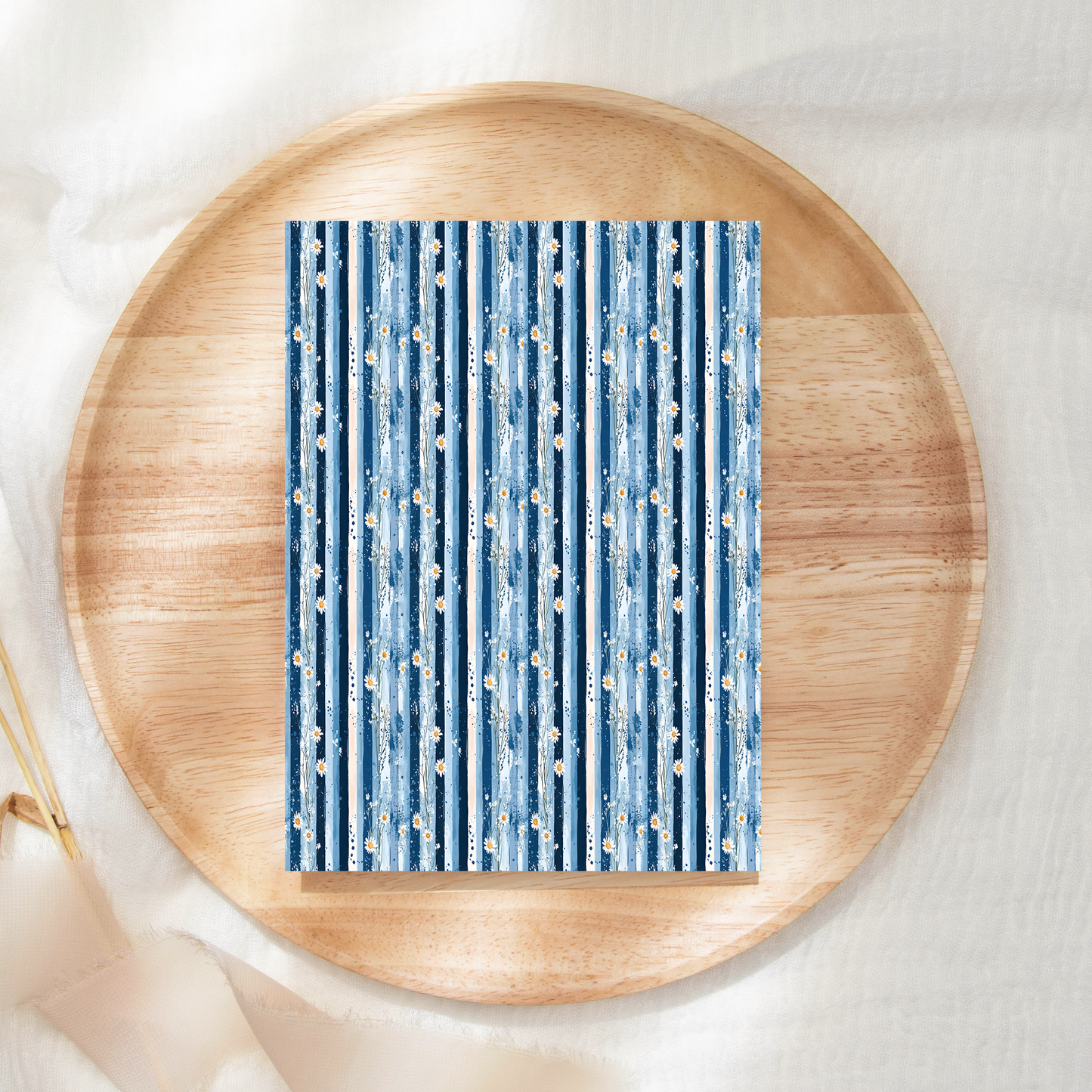 Blue Brushstroke and Daisy Clay Transfer Sheet