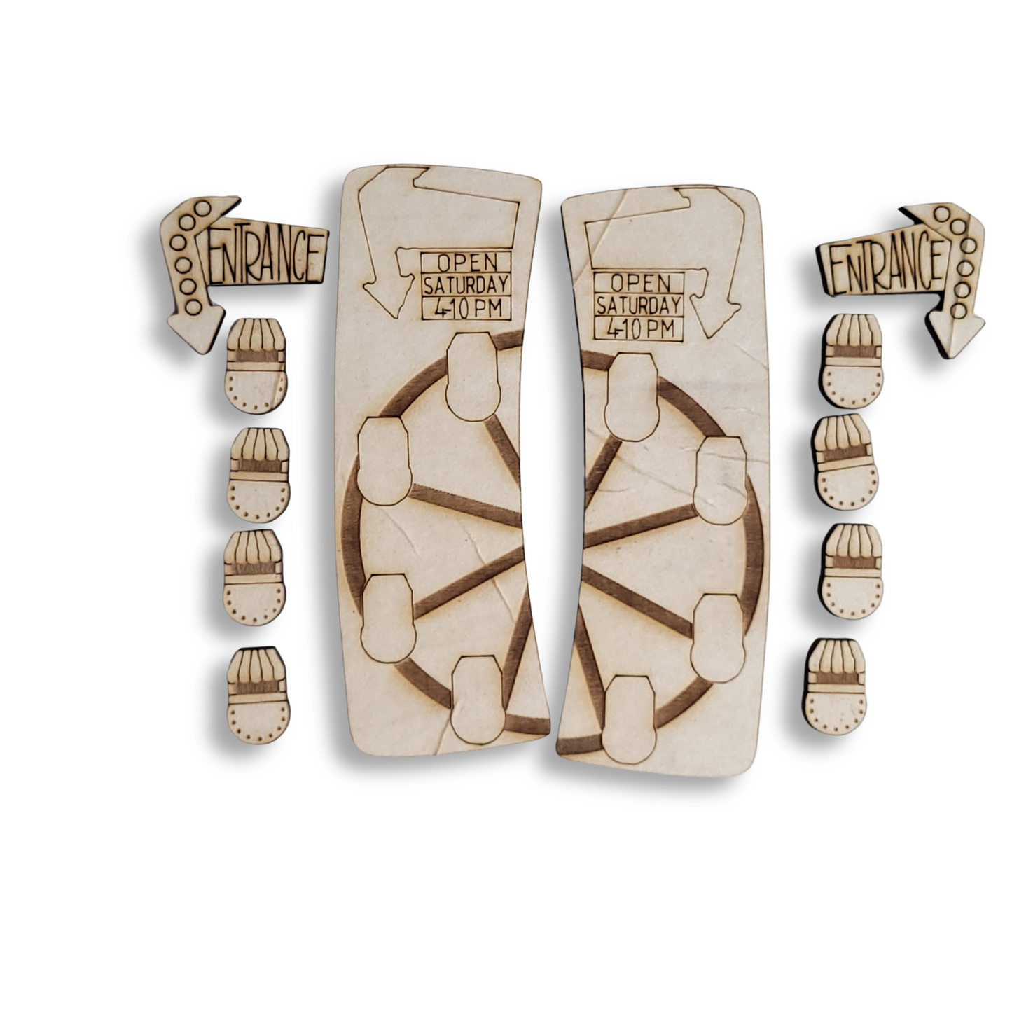 Wooden Ferris Wheel Barrette Blank