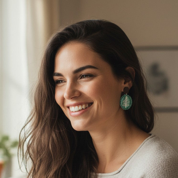 Pine Tree Dangle Clay Earrings