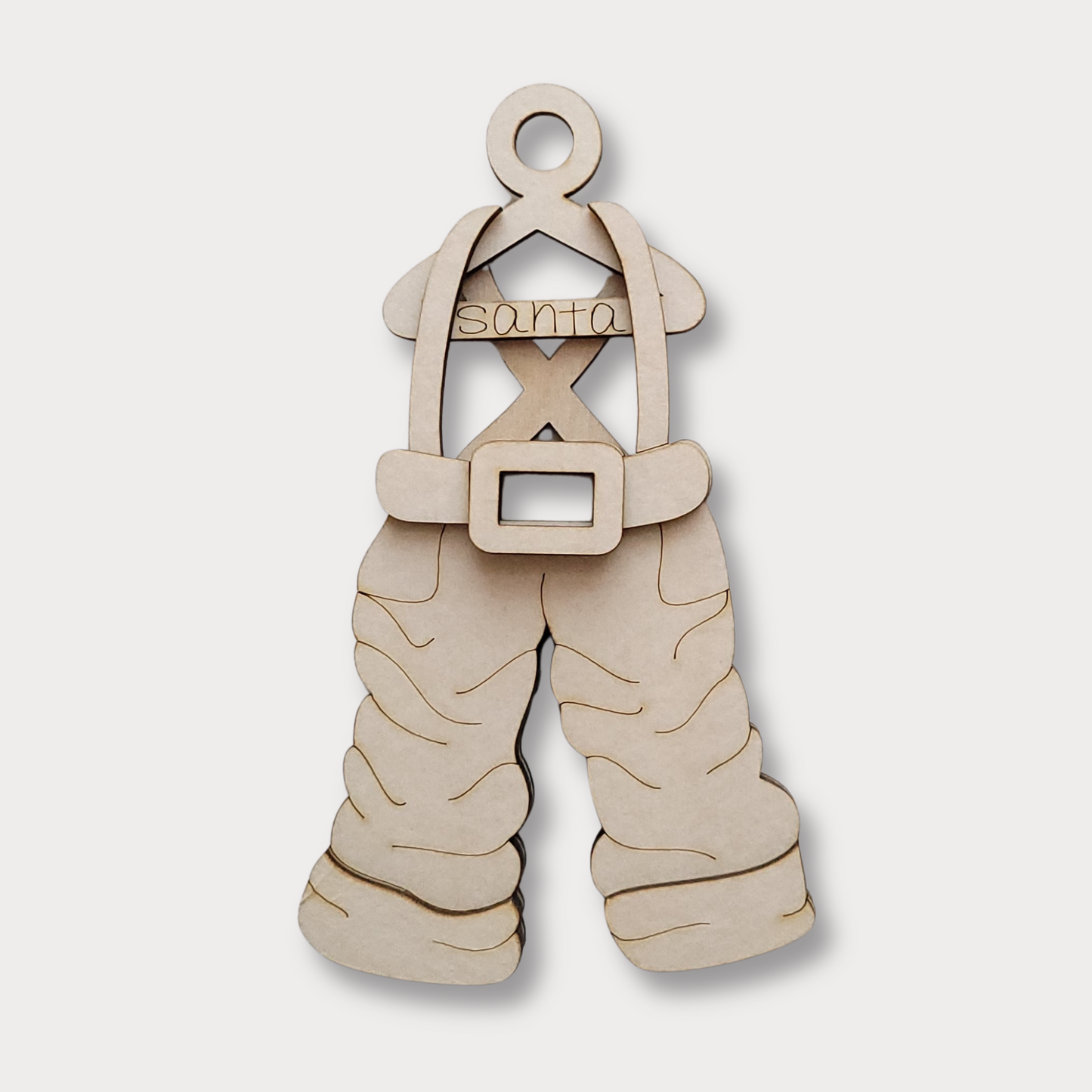 Santa's Suit Wooden Ornament Blank