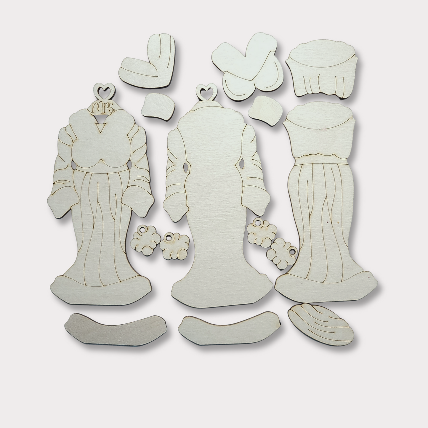 Mrs. Klaus Dress Wooden Ornament Blank