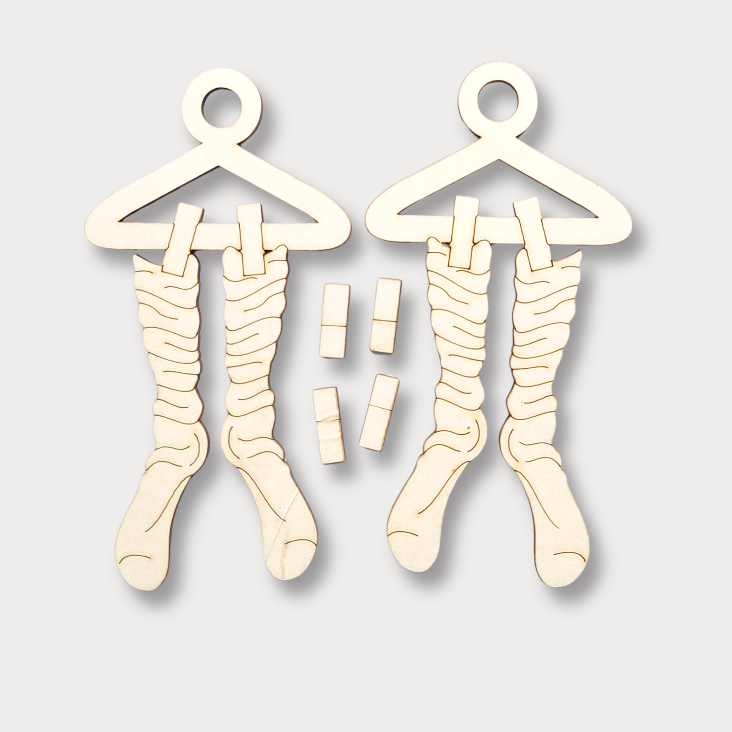 Santa's Magical Wooden Socks Ornament Blank