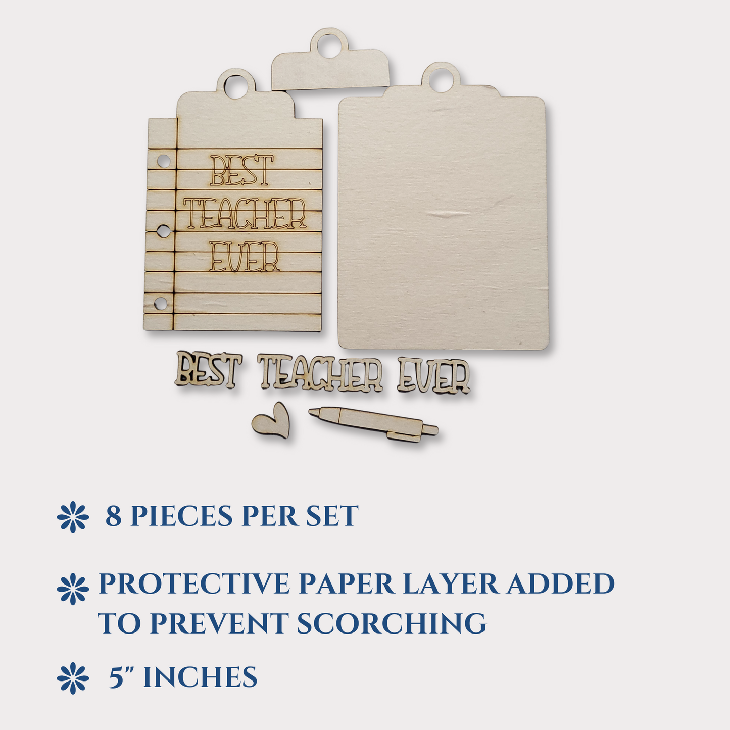 Best Teacher Wooden Ornament Blank