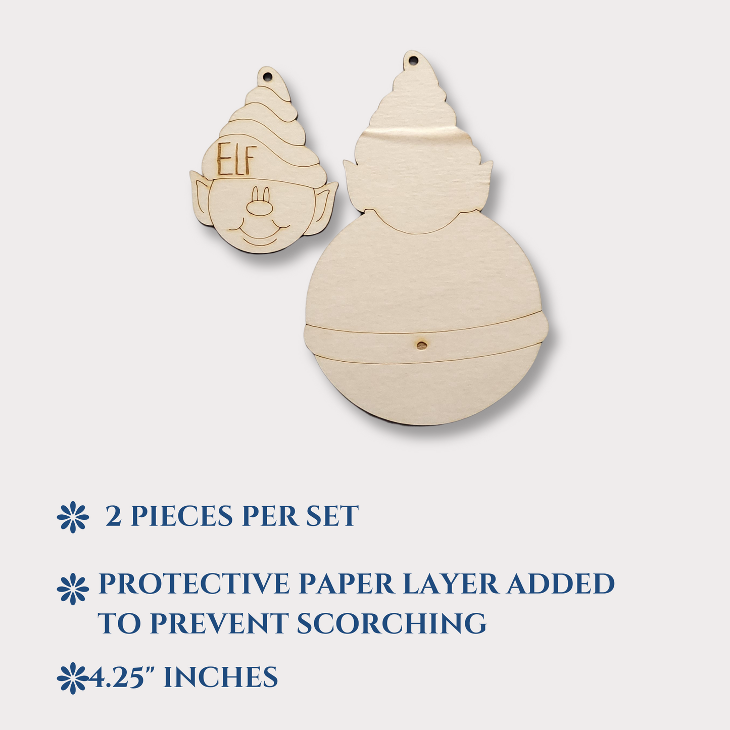 Elf Wooden Ornament Blank