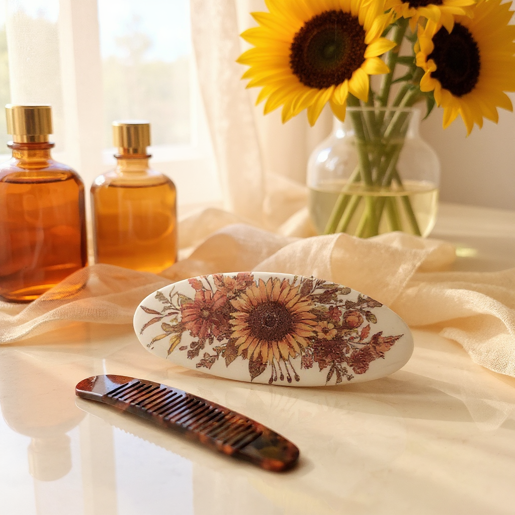 Yellow Sunflower Hair Barrette