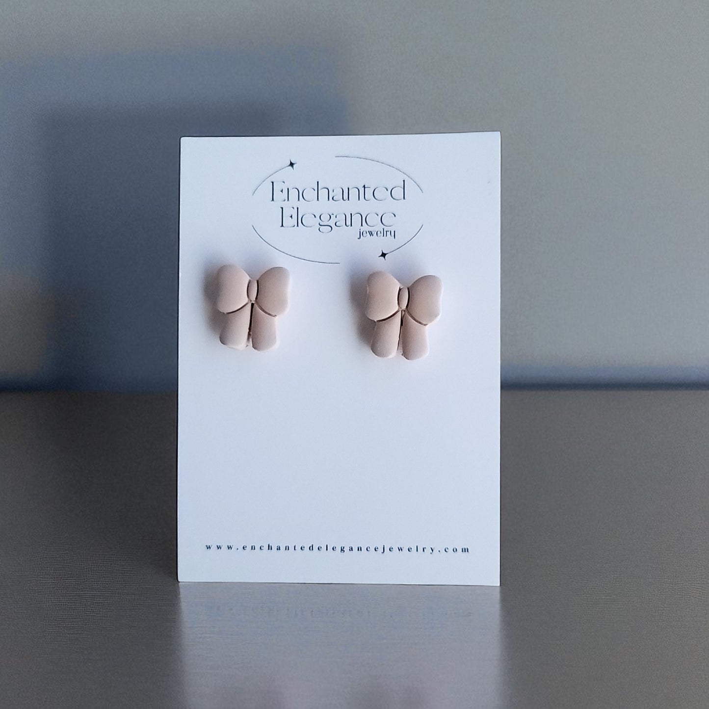 Petite Bow Polymer Clay Stud