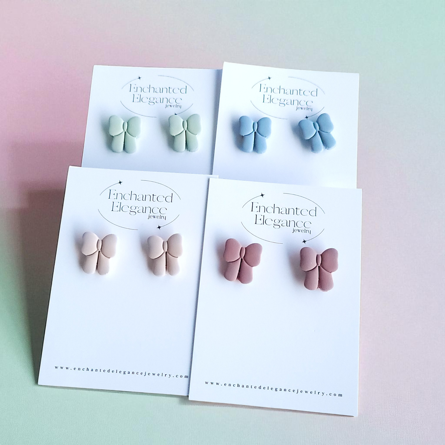 Petite Bow Polymer Clay Stud