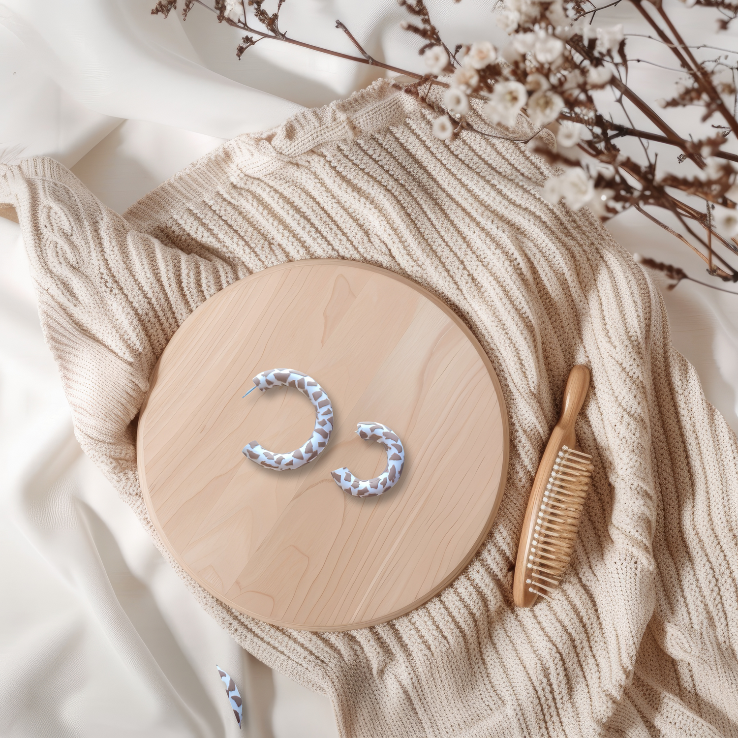 Polymer Clay Hoop Earrings