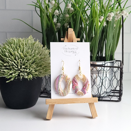 Spring Agate Loop Dangle Earrings