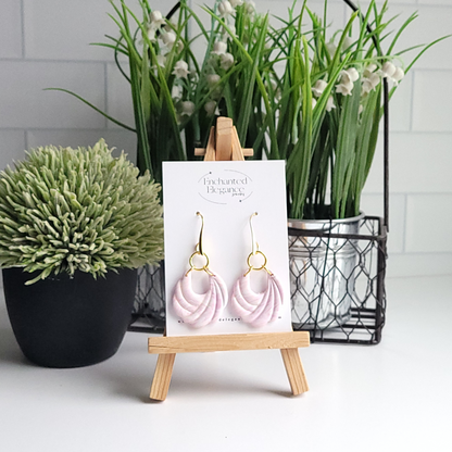 Pastel Pink Swirl Earrings