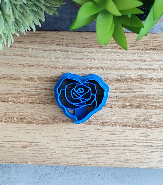 Embossed Rose Heart Clay Cutter