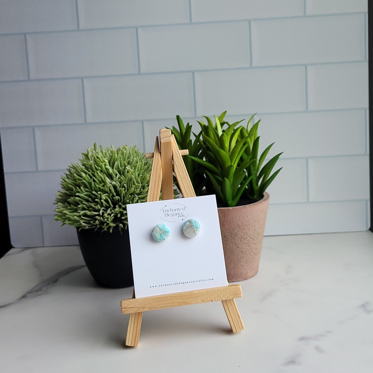 Light Blue Translucent Stud Earrings