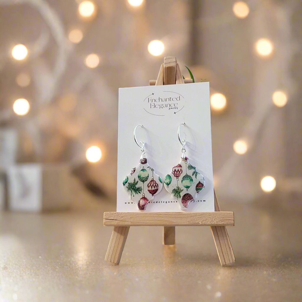 Christmas Baubles Dangle Earrings