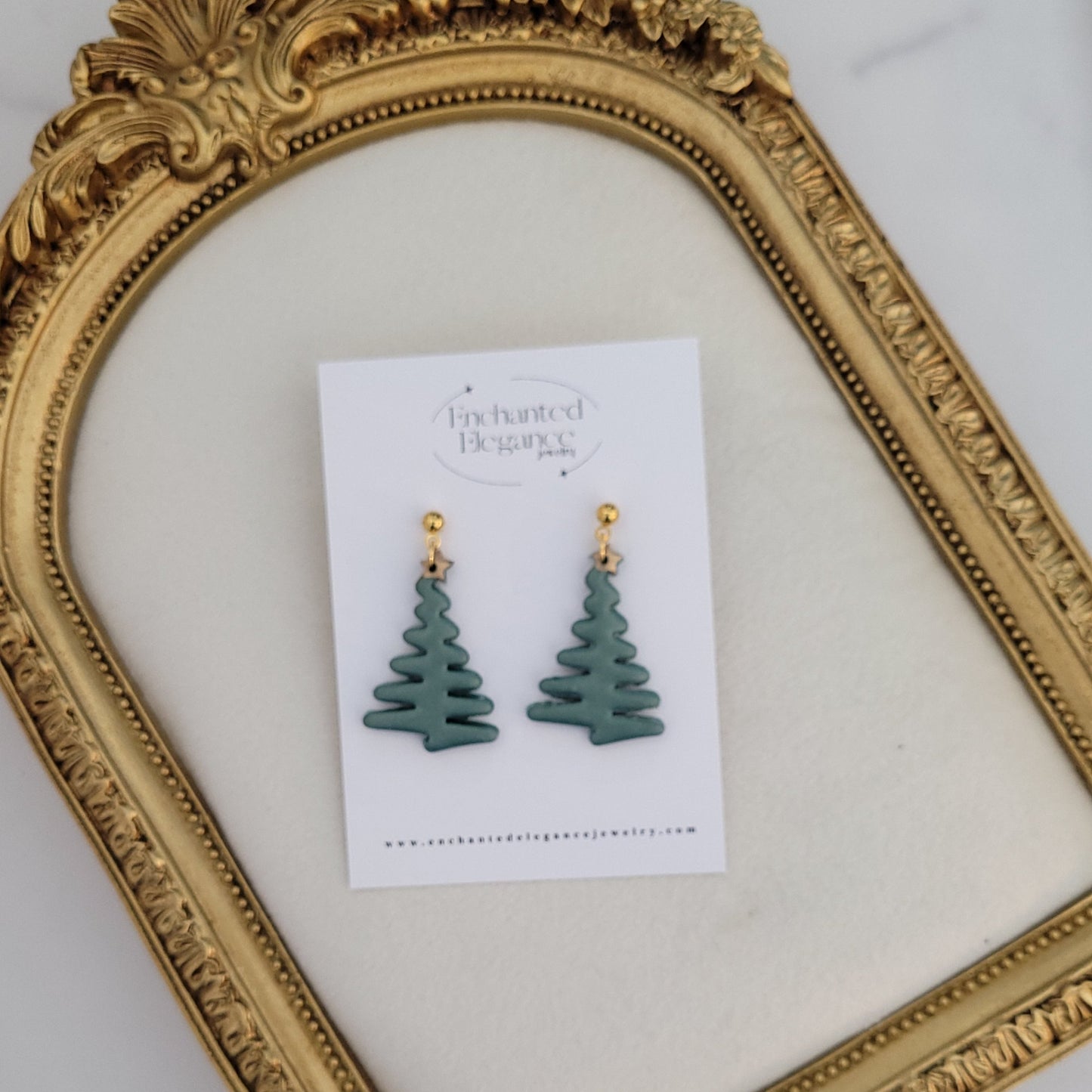 Shimmer Abstract Tree Dangle Earrings