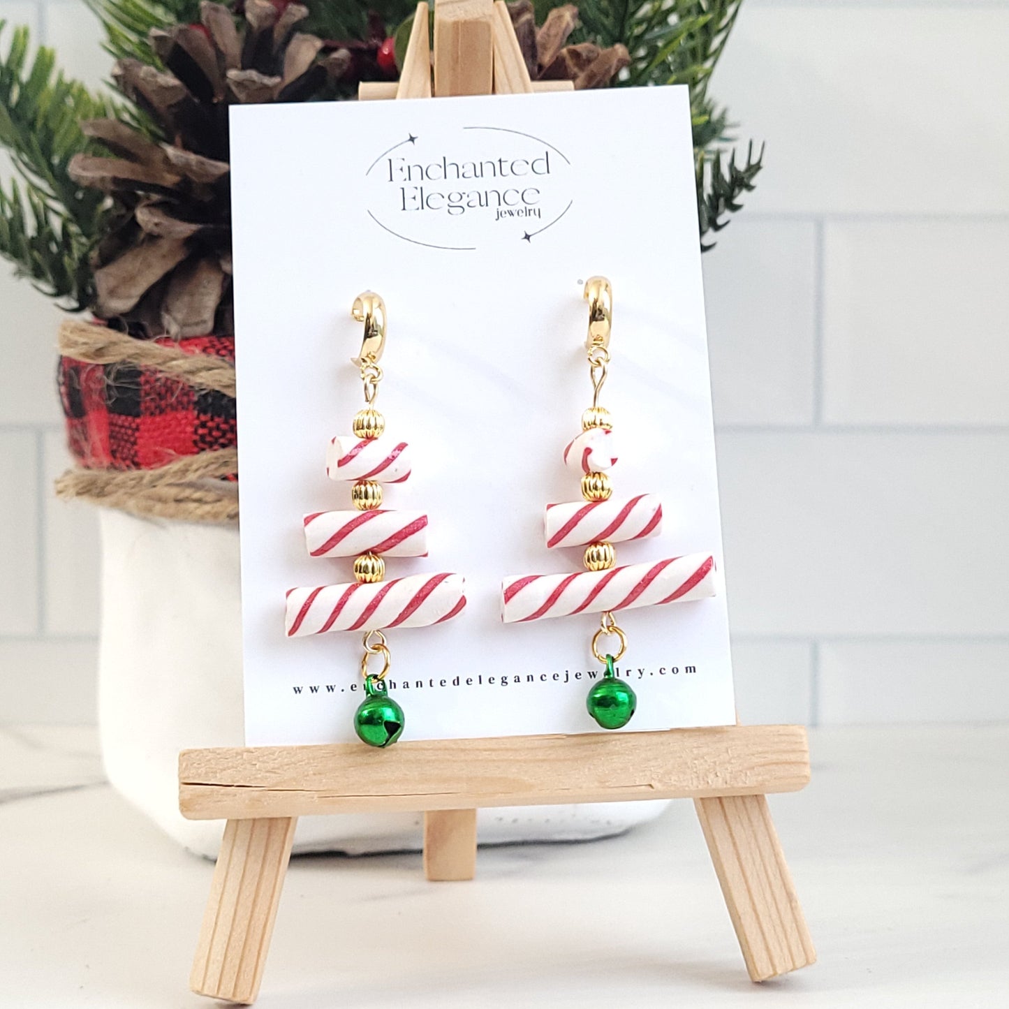 Peppermint Tree Dangle Earrings