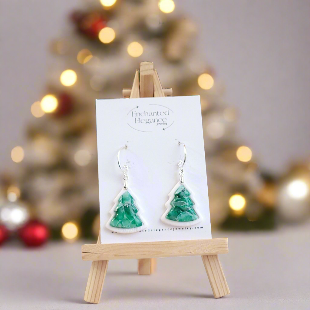 O Christmas Tree Dangle Earrings