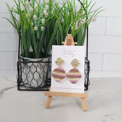 Dusty Rose Layered Clay Earrings