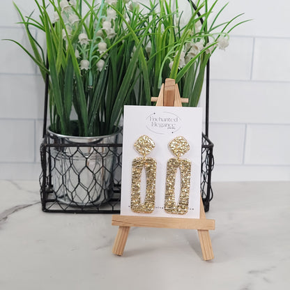 Gold Hammered Clay Earrings