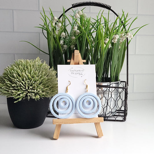 Light Blue Circle  Geometric Earrings