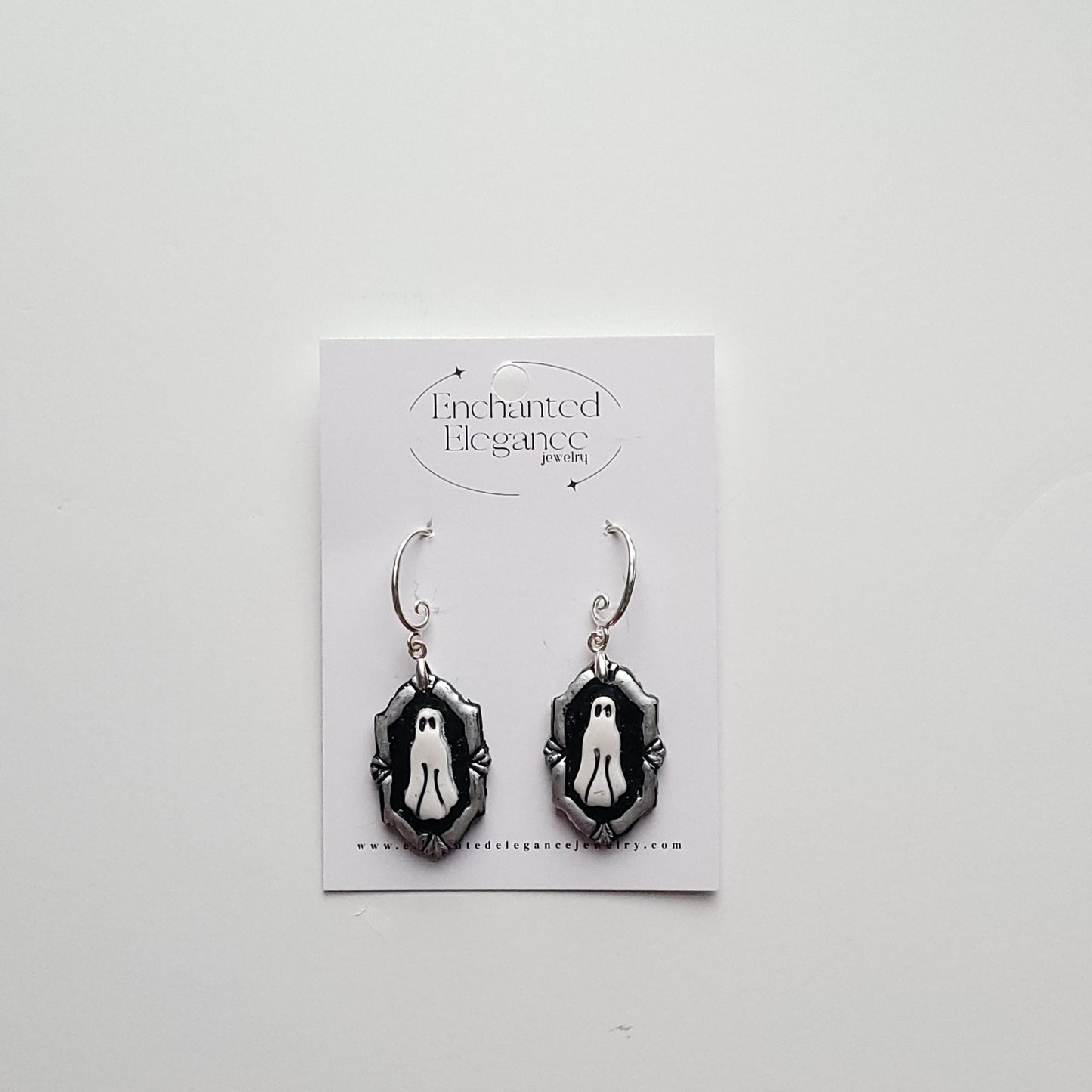 Framed Ghost Clay Earrings