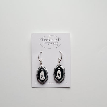 Framed Ghost Clay Earrings