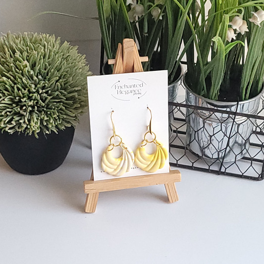 Pastel Yellow Swirl Earrings
