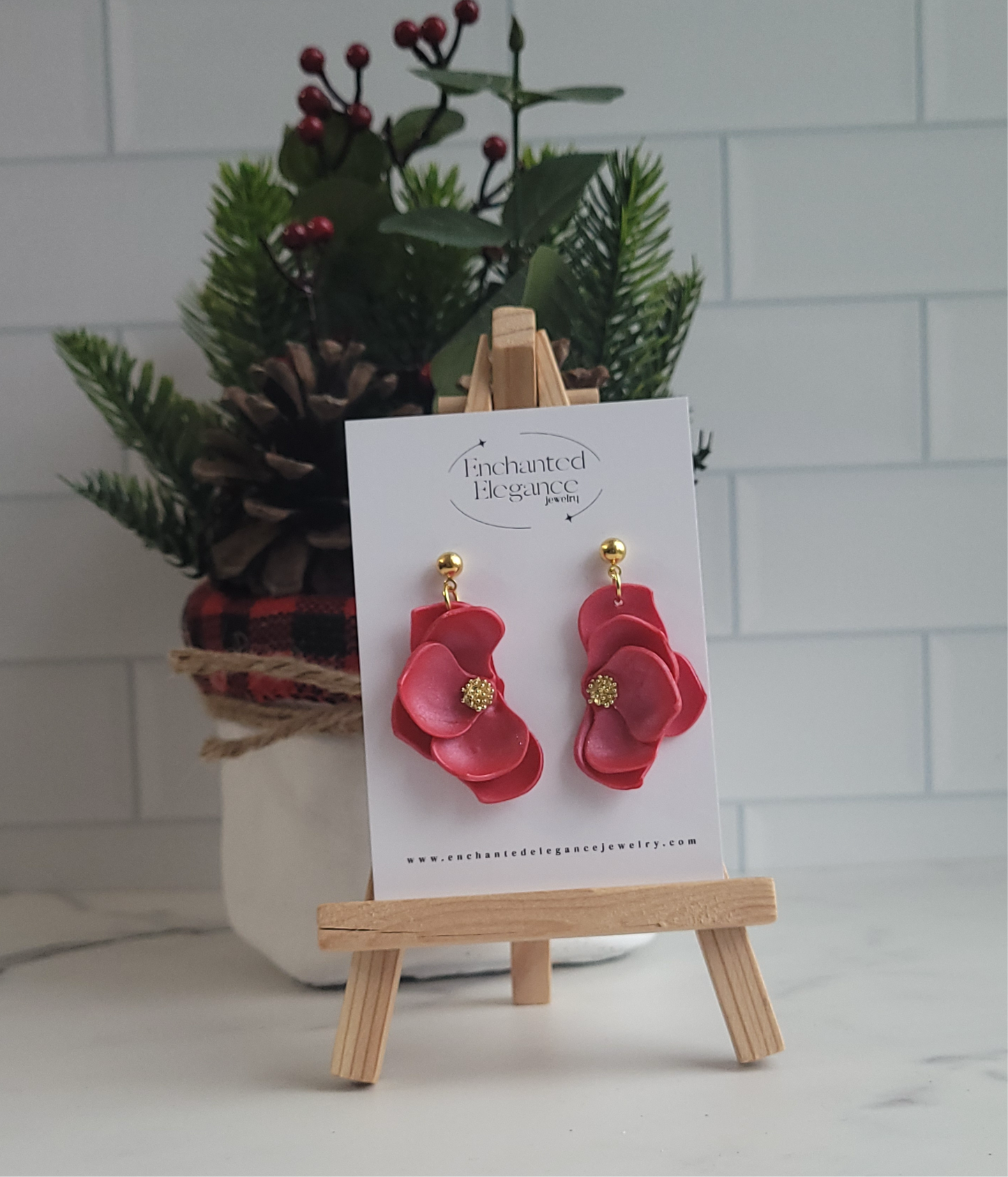 Red Shimmering Lil Tia Earrings