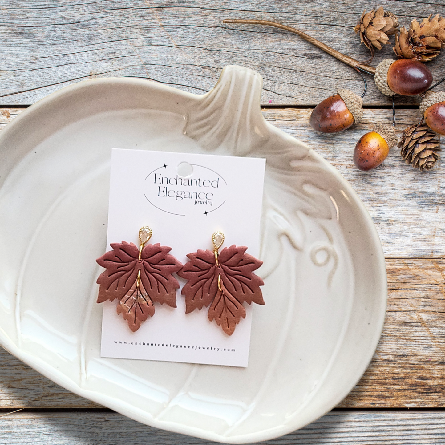 Fall Leaves Clay Earrings