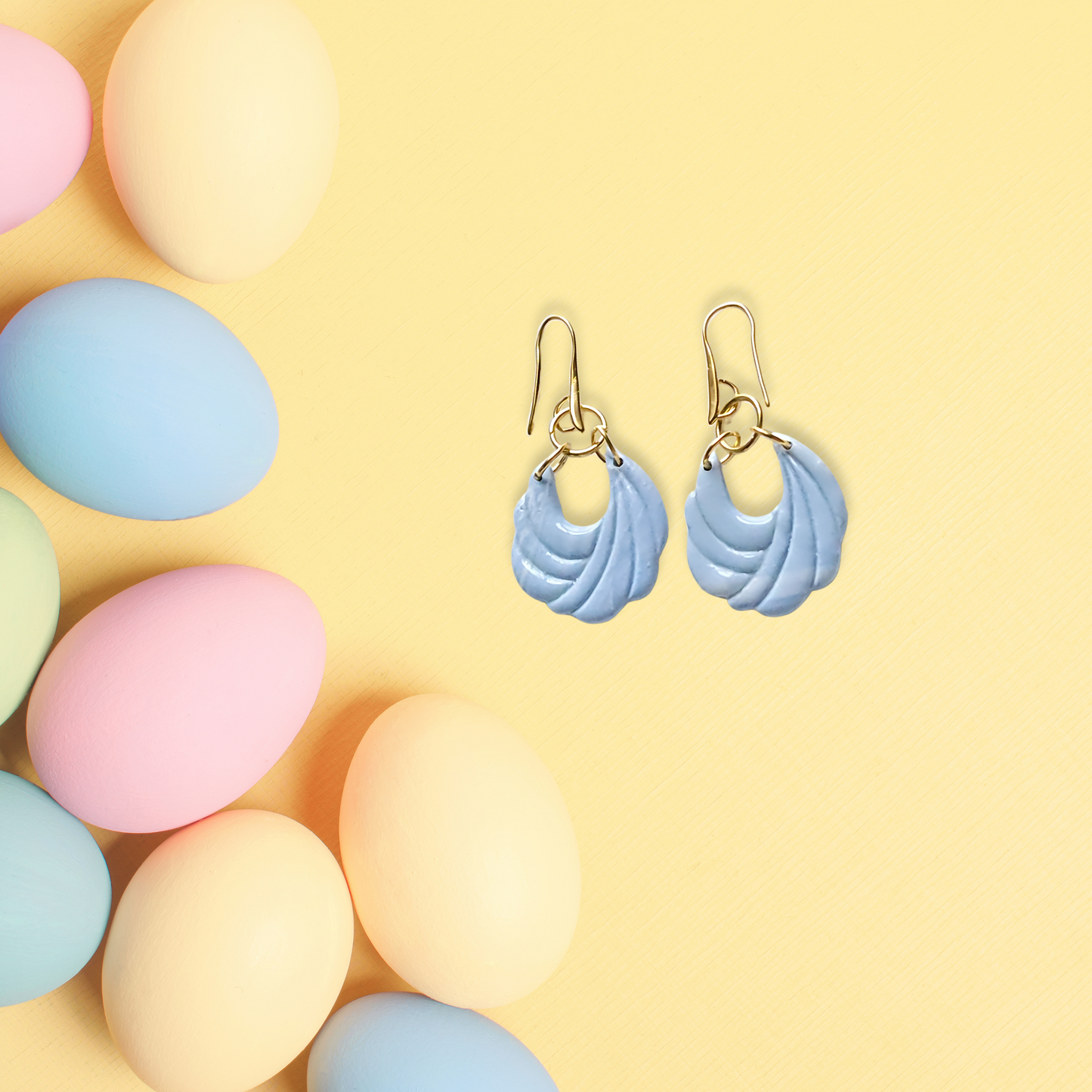 Pastel Blue Swirl Earrings