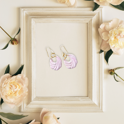 Pastel Pink Swirl Earrings
