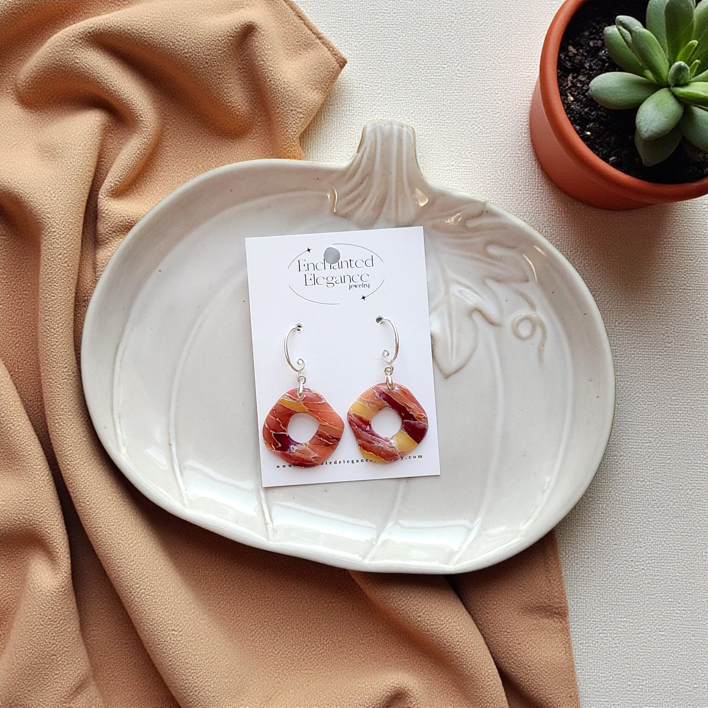 Autumn Sunset Dangle Clay Earrings