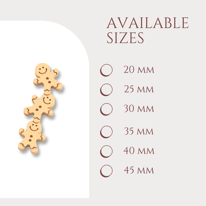 Gingerbread Man Polymer Clay Cutter – Triple Cookie Shape