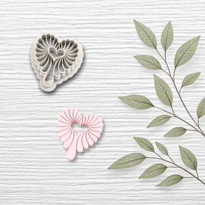 Dripping Heart Polymer Clay Cutter – Valentine Embossed 3D Earring Cutter
