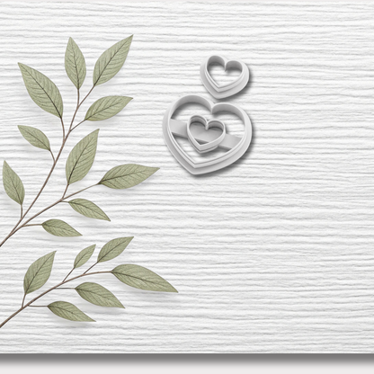 Heart Cut Out Polymer Clay Cutter – Valentine Embossed 3D Earring Cutter