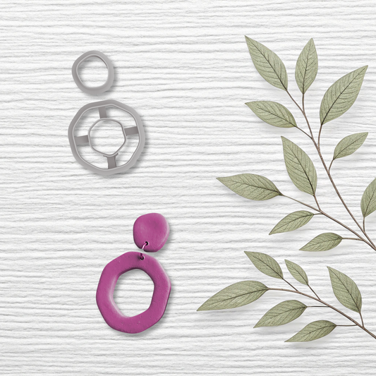 Organic 2 Piece Polymer Clay Cutter – Modern Abstract Design