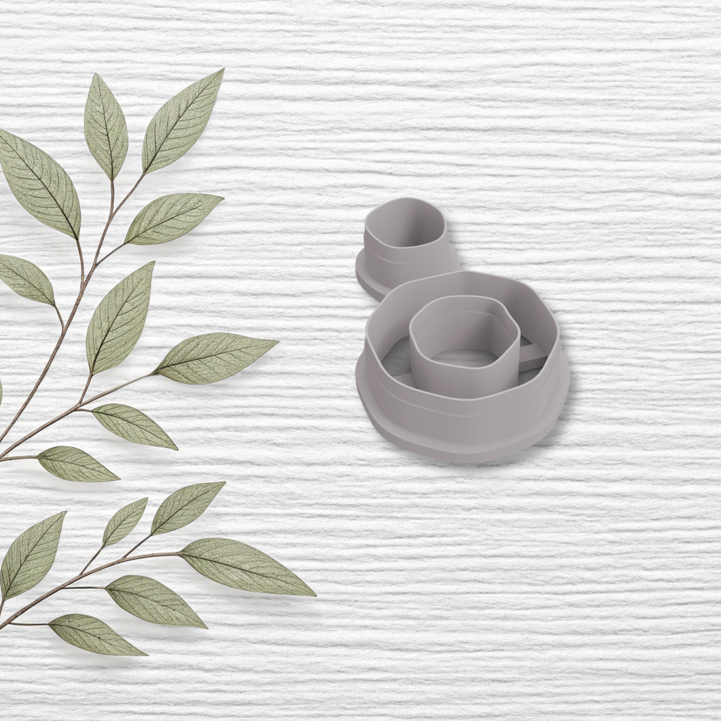 Organic 2 Piece Polymer Clay Cutter – Modern Abstract Design