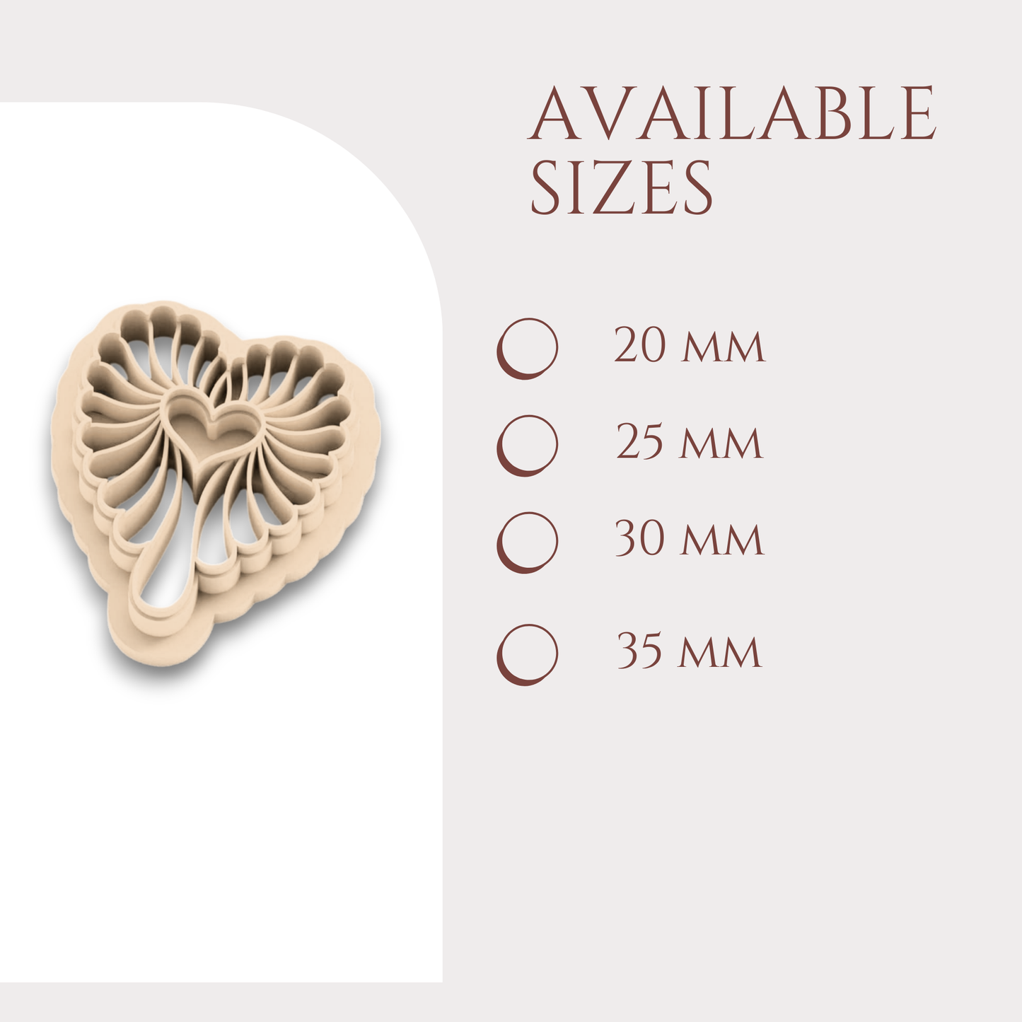 Heart Polymer Clay Cutter – Valentine Embossed 3D Earring Cutter